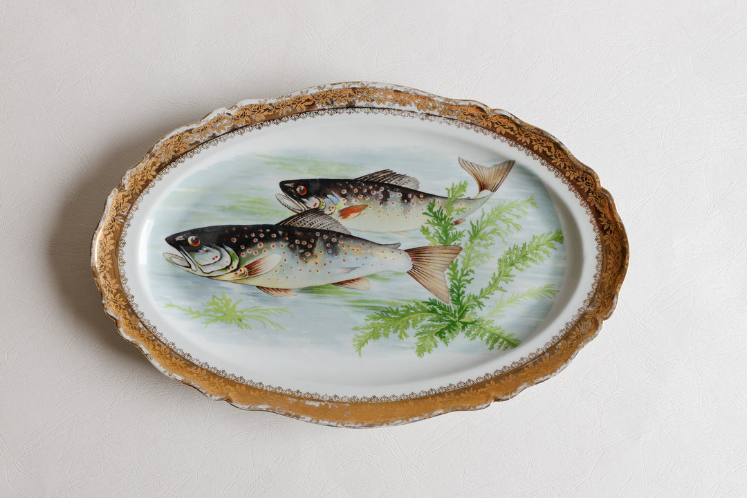 1930s french limoges oval fish platter