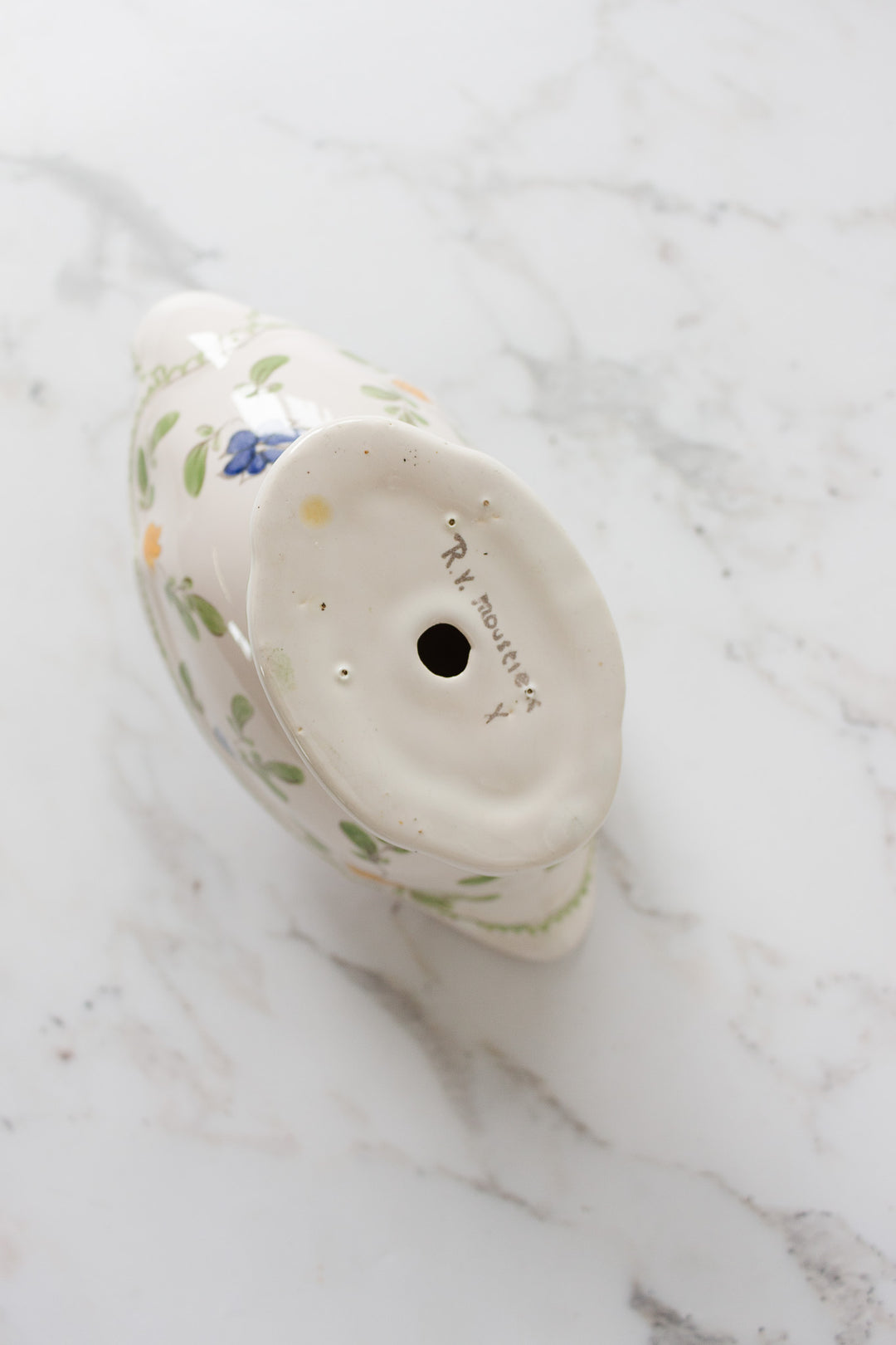 unique antique moustiers gravy boat