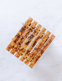 vintage french burnt bamboo petite folding stool