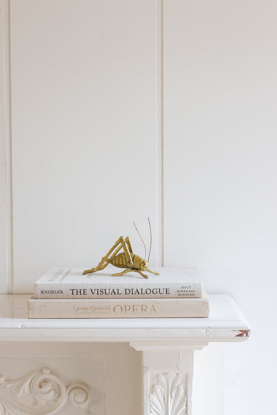 vintage french brass grasshopper