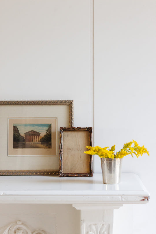 vintage french carved wood photo frame