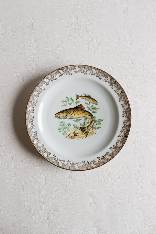 1930s french limoges fish plate set of 6