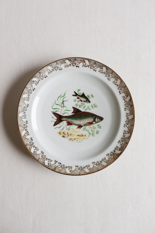1930s french limoges fish plate set of 6