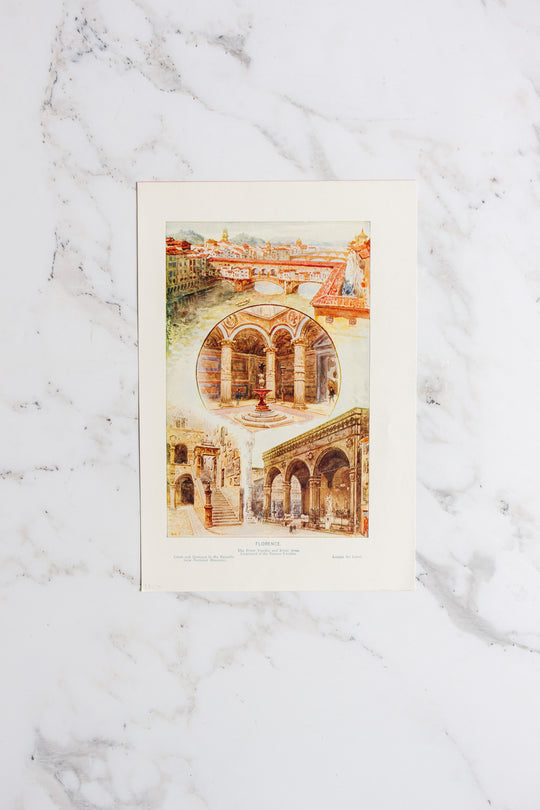 vintage italian cities art duo