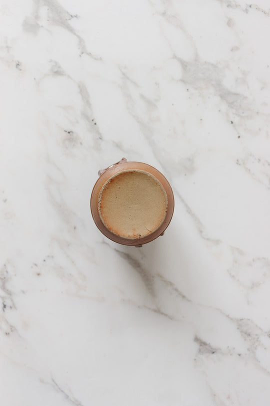 miniature french vintage stoneware salt cellar