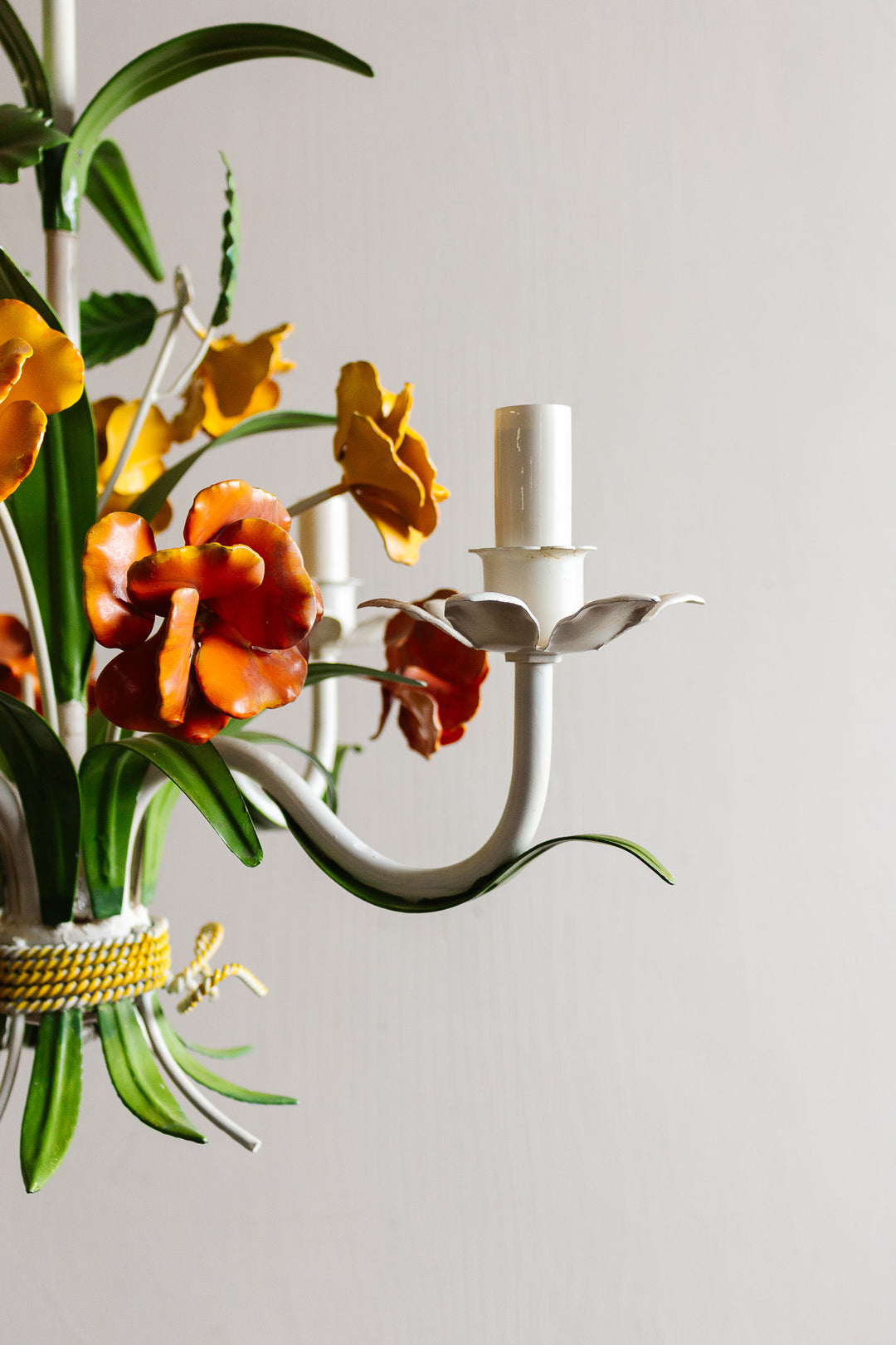 midcentury italian springtime tole chandelier