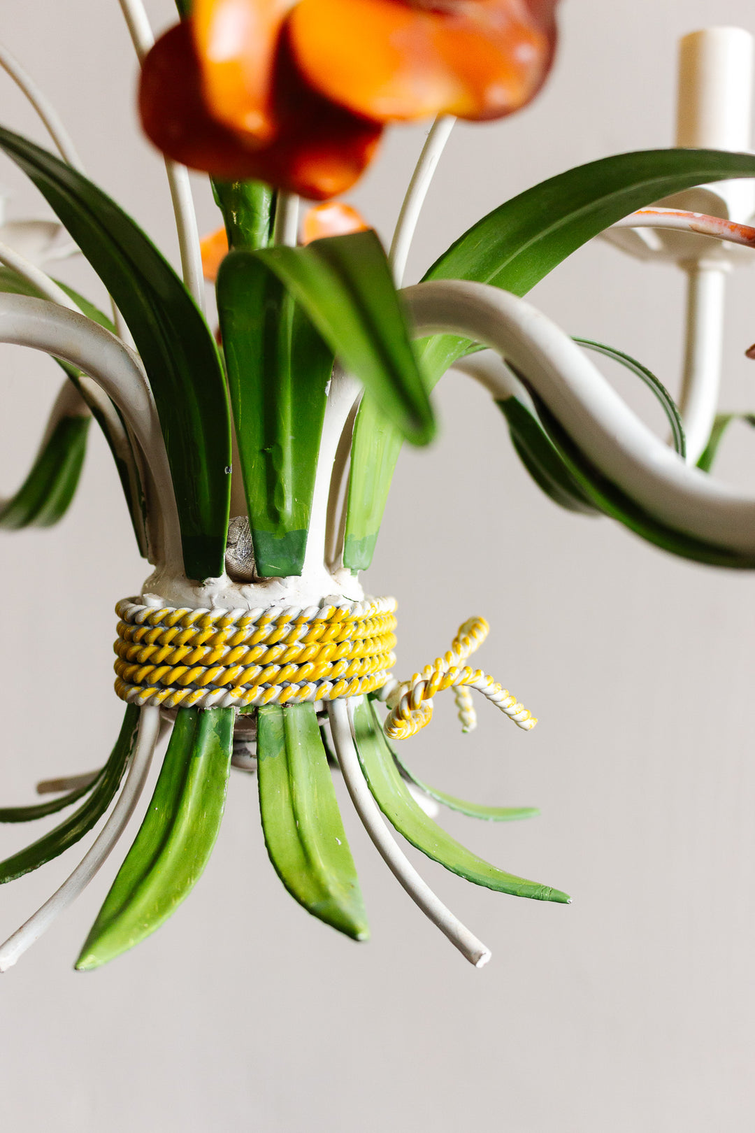 midcentury italian springtime tole chandelier