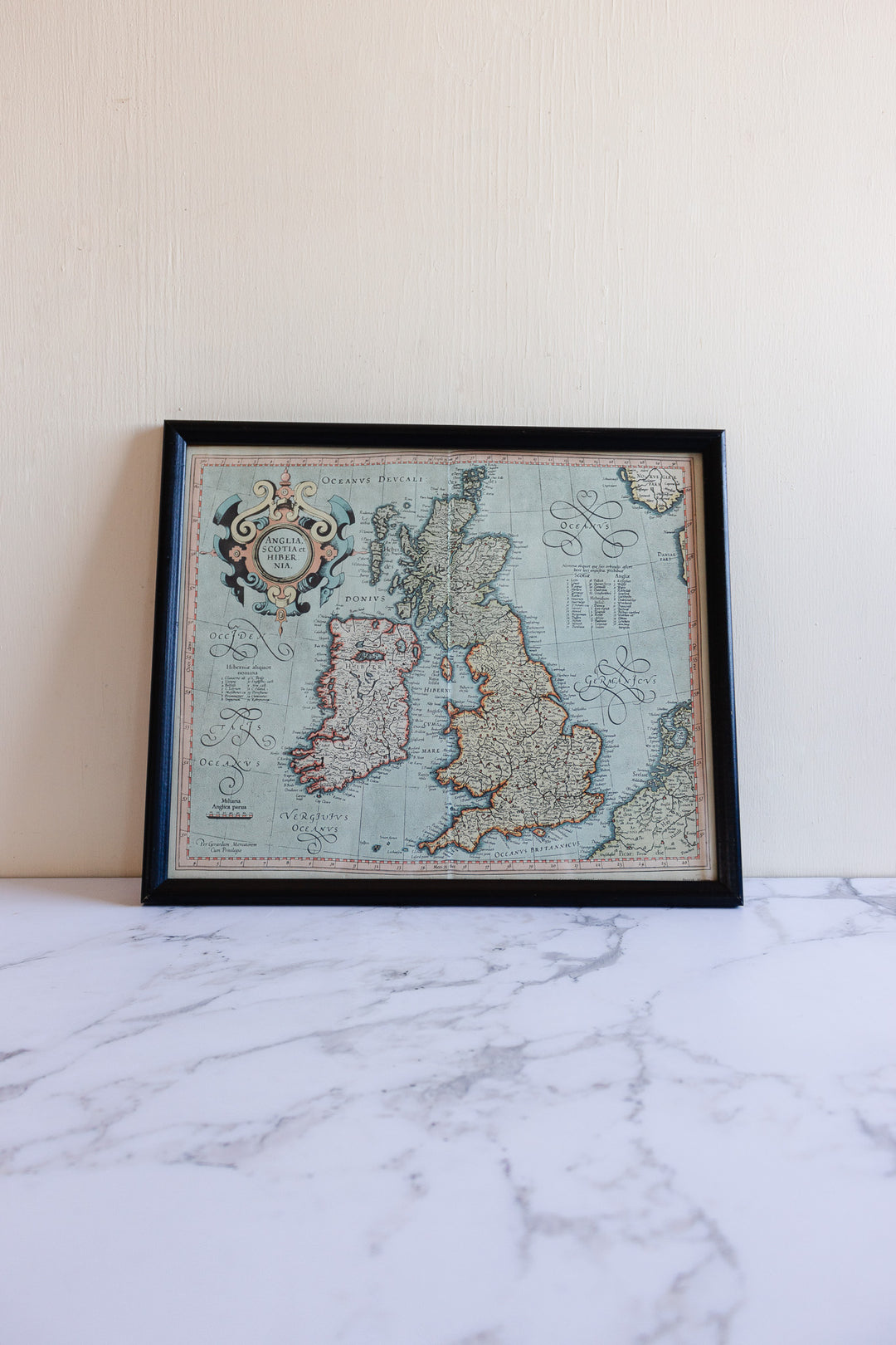 vintage framed map of the British Isles