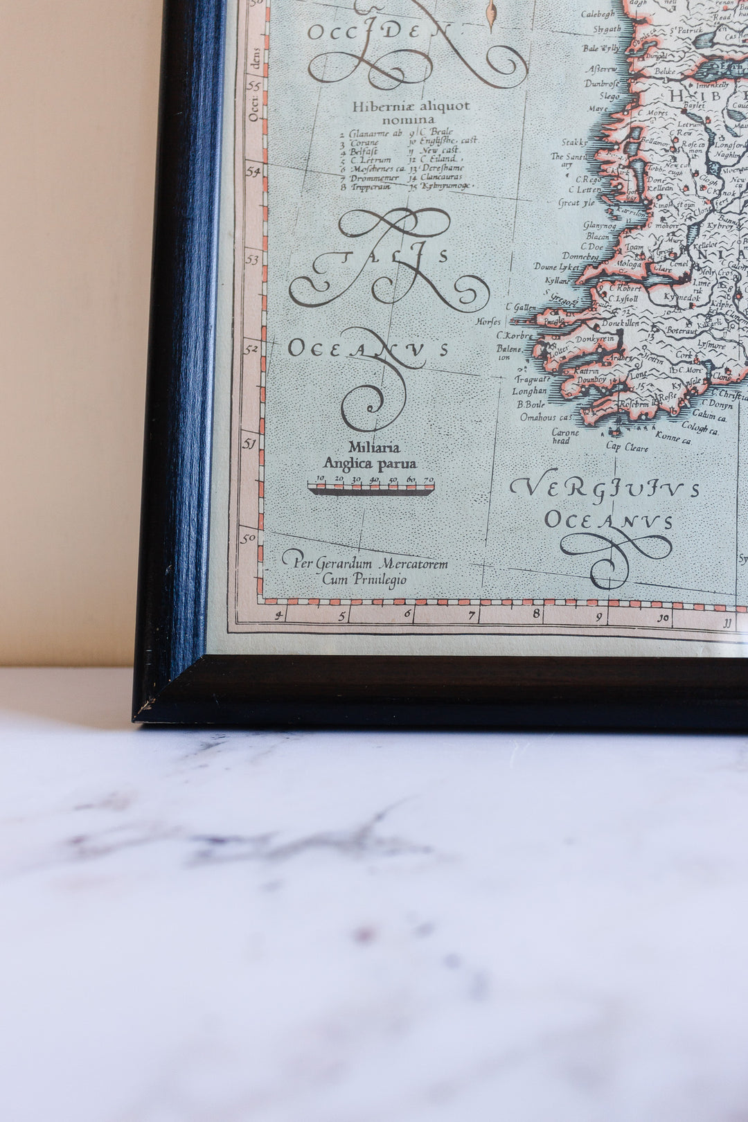 vintage framed map of the British Isles