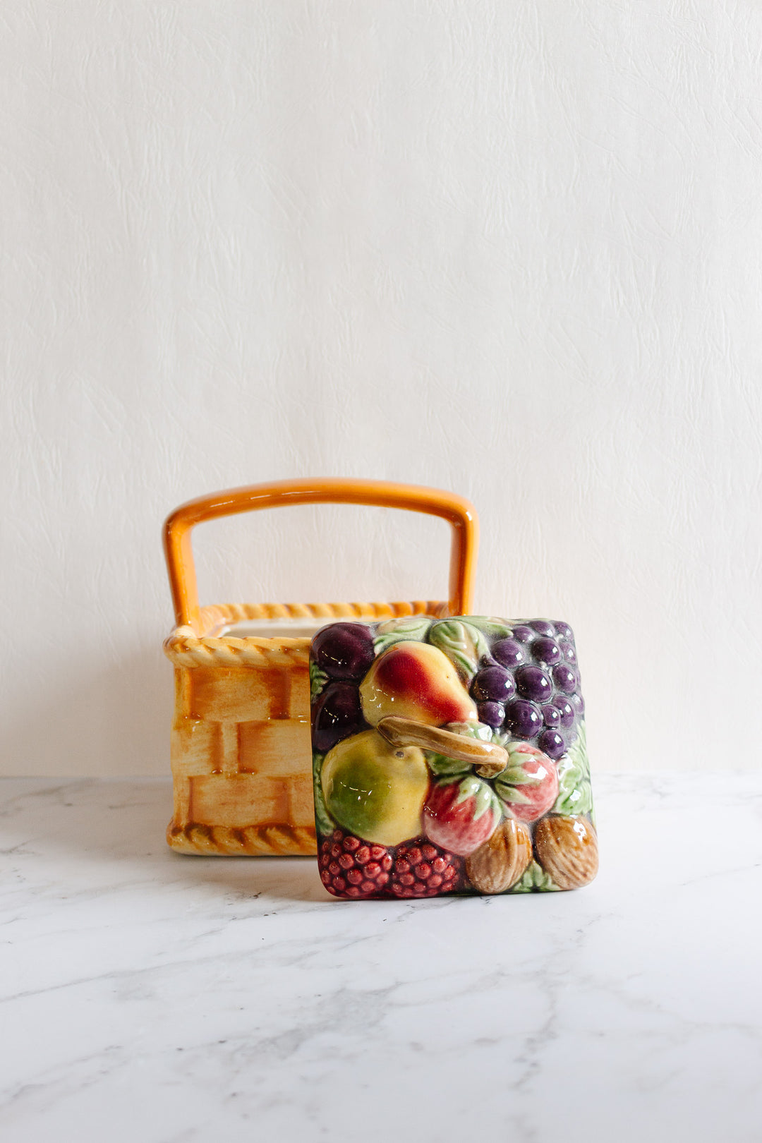 rare 1920s antique french sarreguemines majolica fruit basket