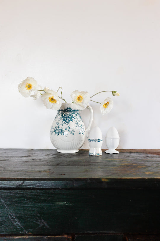 rare antique English transferware porcelain pitcher