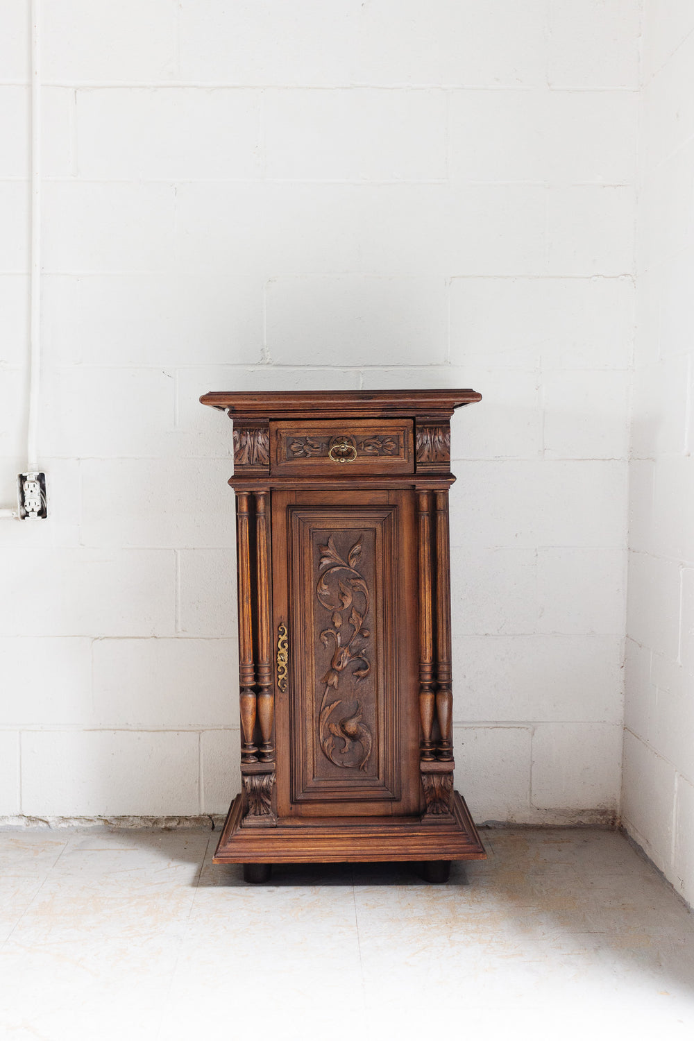 19th century french oak carved renaissance revival cabinet