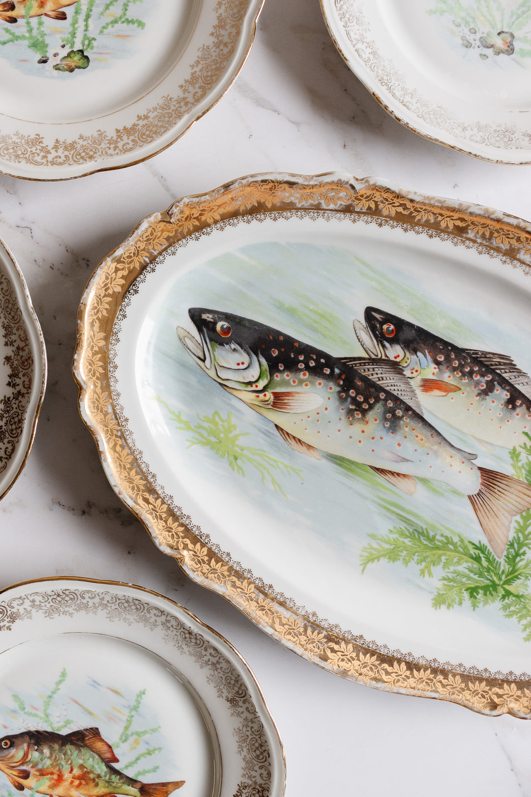 1930s french limoges oval fish platter