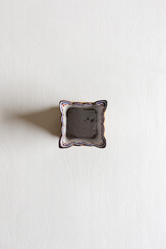 1930s italian majolica square canister pair