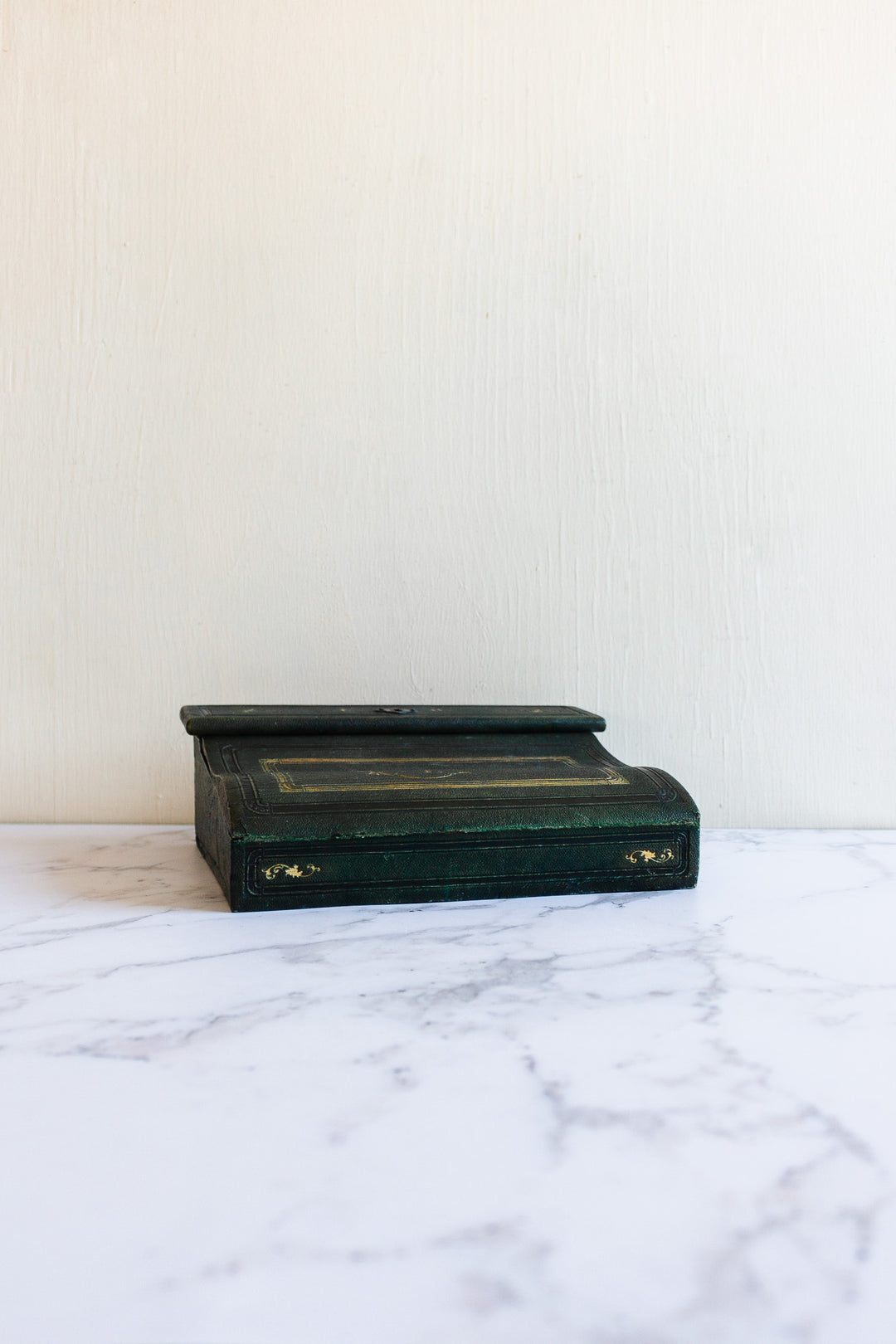 rare 19th century French Napoleon III embossed leather stationery box