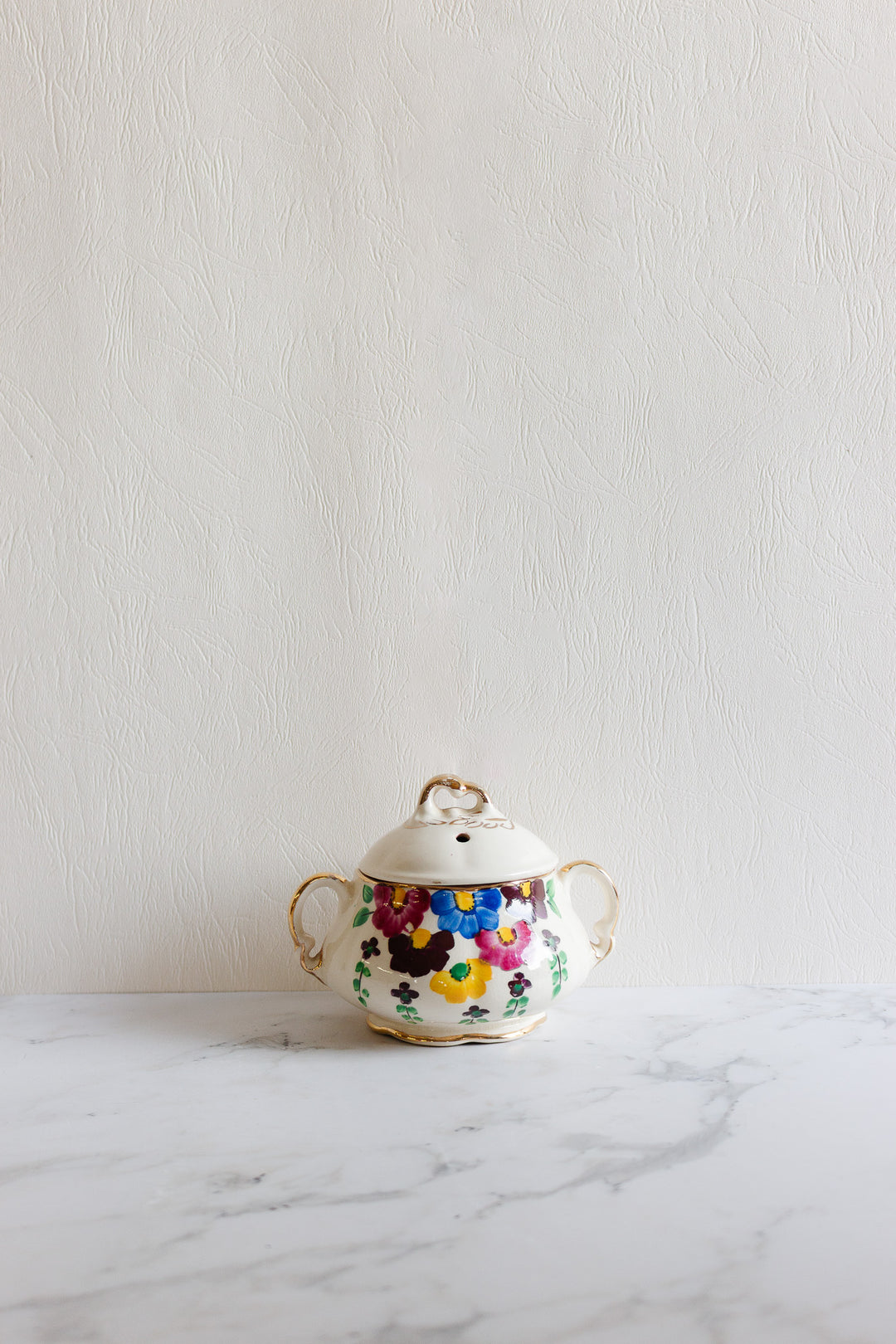 burslem pottery sugar bowl and creamer