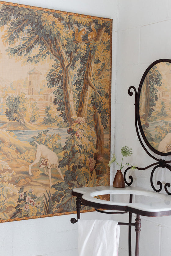 vintage french jacquard tapestry