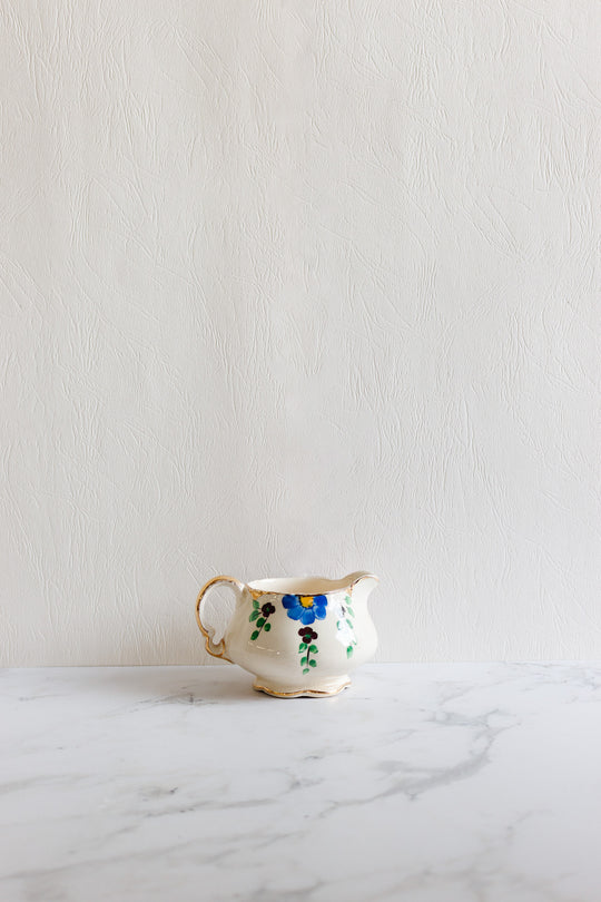burslem pottery sugar bowl and creamer