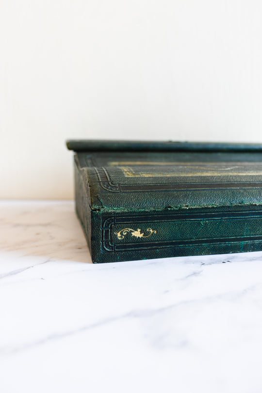 rare 19th century French Napoleon III embossed leather stationery box