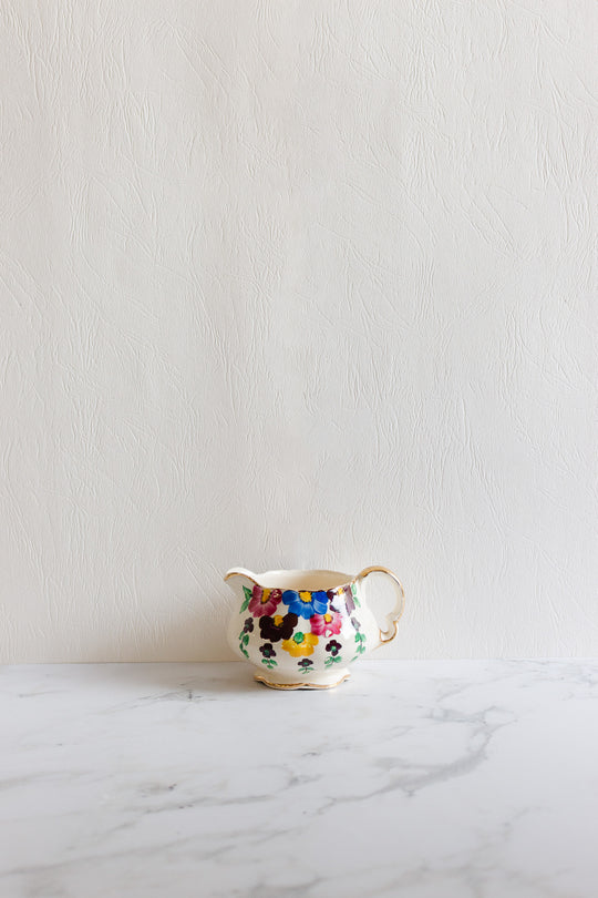 burslem pottery sugar bowl and creamer