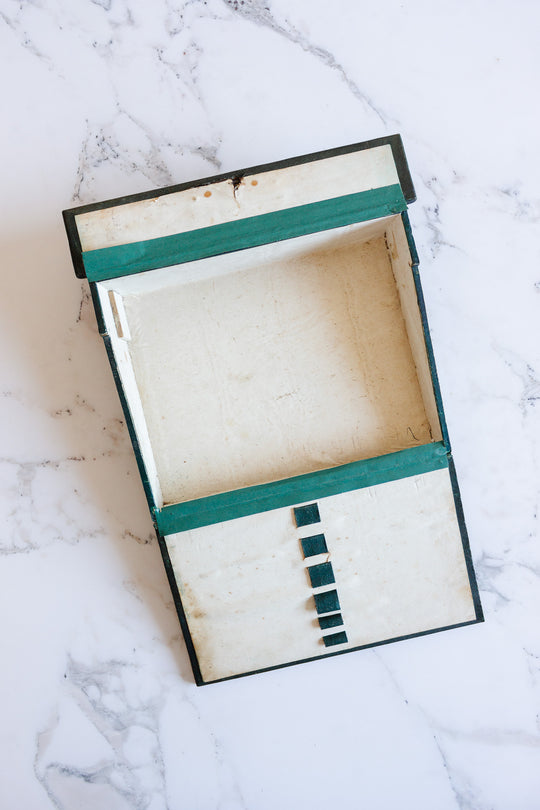 rare 19th century French Napoleon III embossed leather stationery box