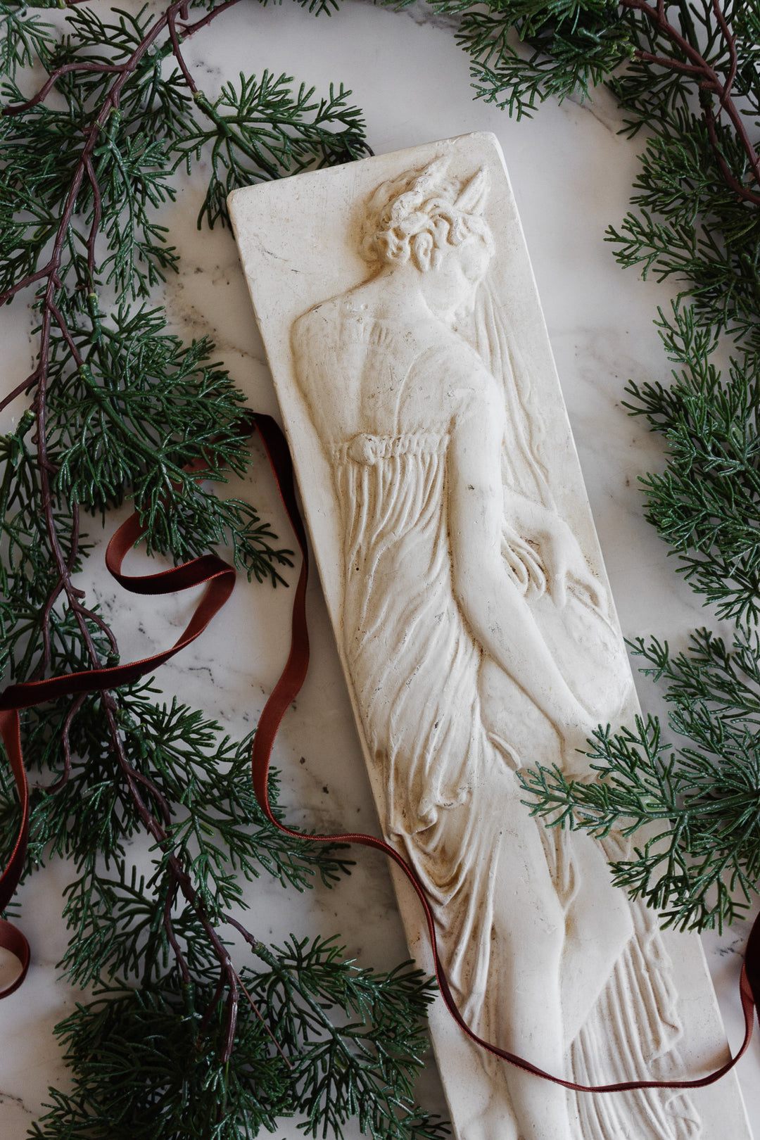 vintage french bas-relief nymph sculpture
