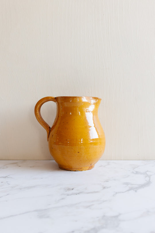 vintage french glazed stoneware pitcher