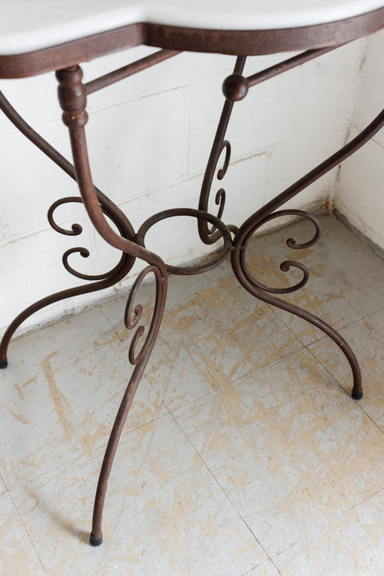 1930s french wrought iron and marble dressing table