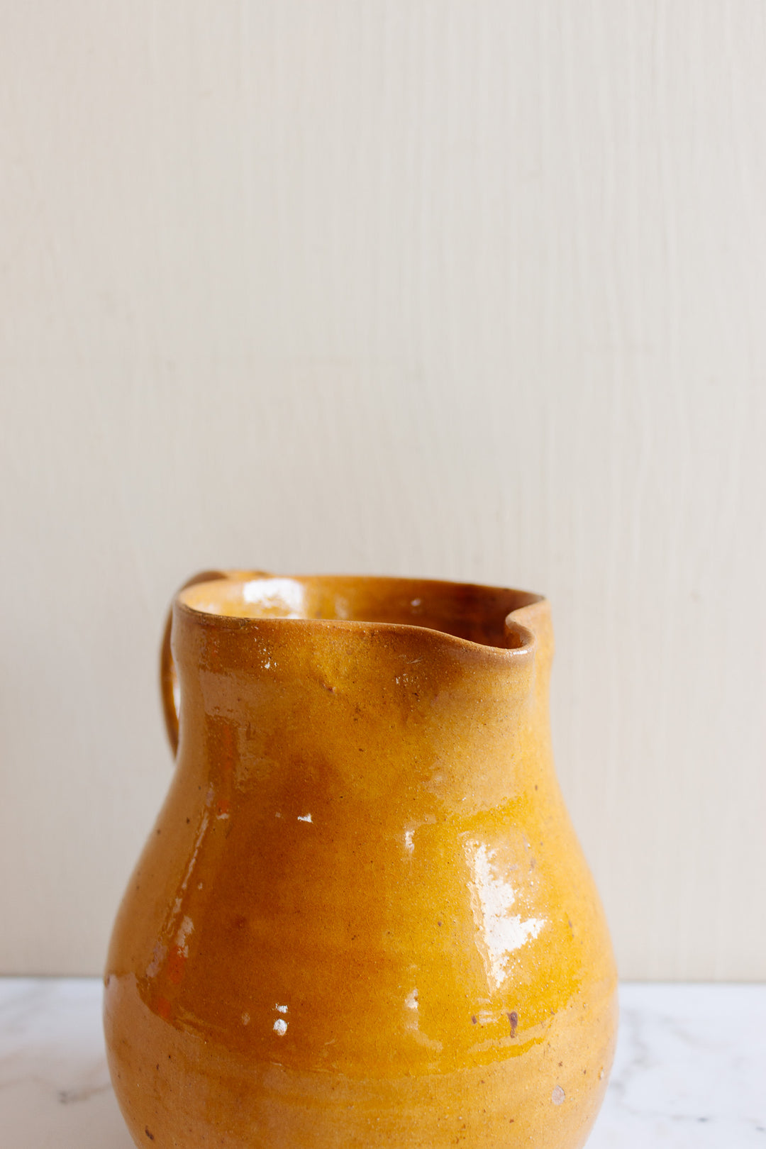 vintage french glazed stoneware pitcher