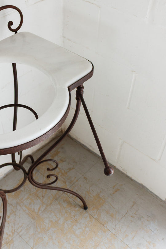 1930s french wrought iron and marble dressing table