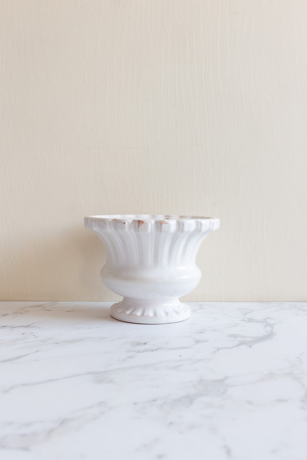 vintage french moustier bouquetière pedestal vase