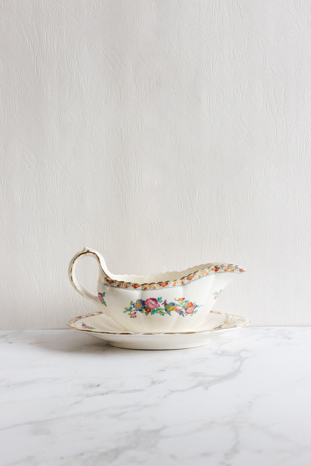losol ware England bird of paradise gravy boat