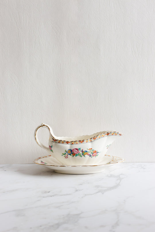 losol ware England bird of paradise gravy boat