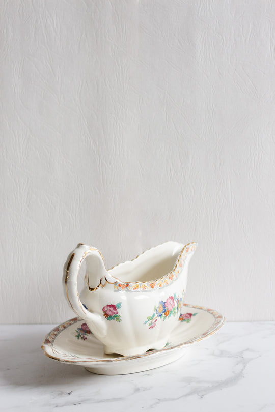 losol ware England bird of paradise gravy boat