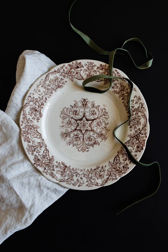 antique french longchamp "bella" plate