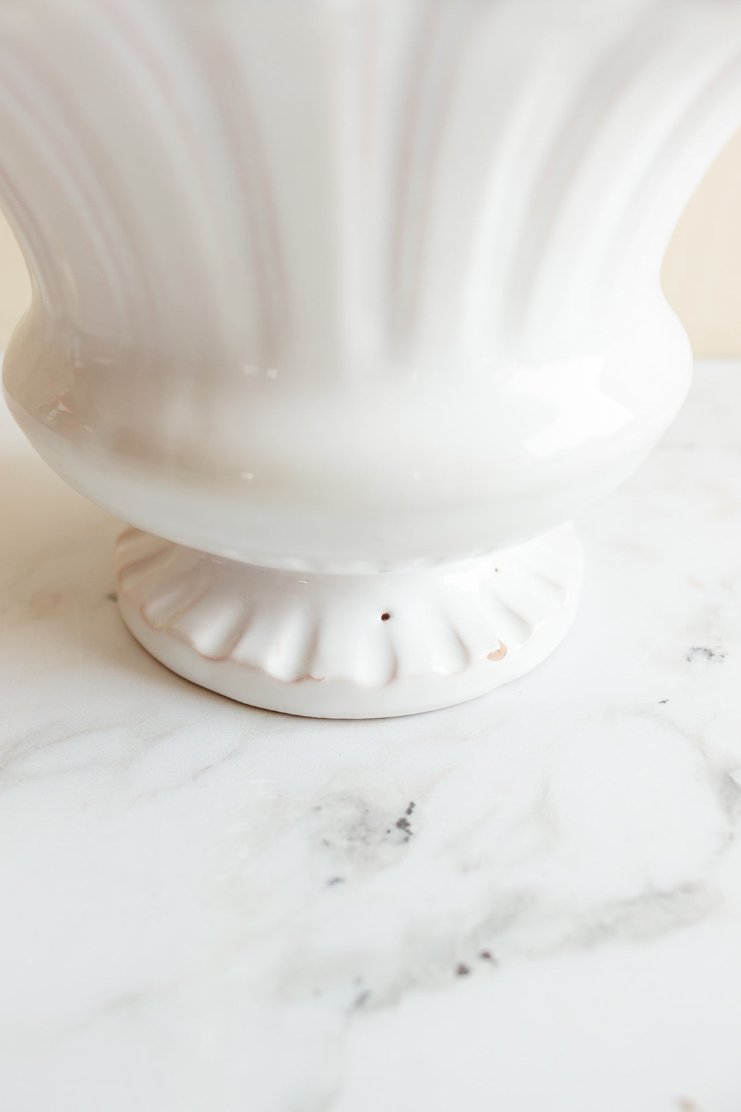 vintage french moustier bouquetière pedestal vase