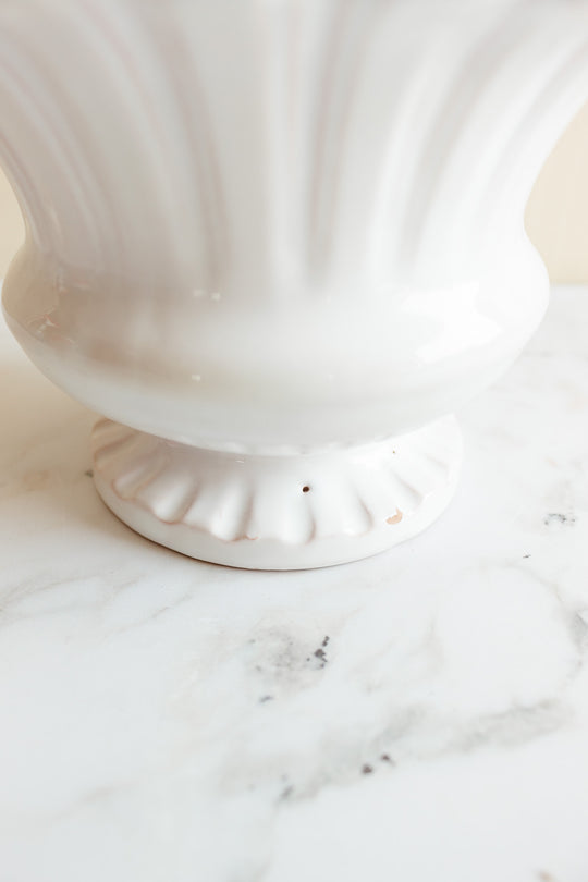 vintage french moustier bouquetière pedestal vase