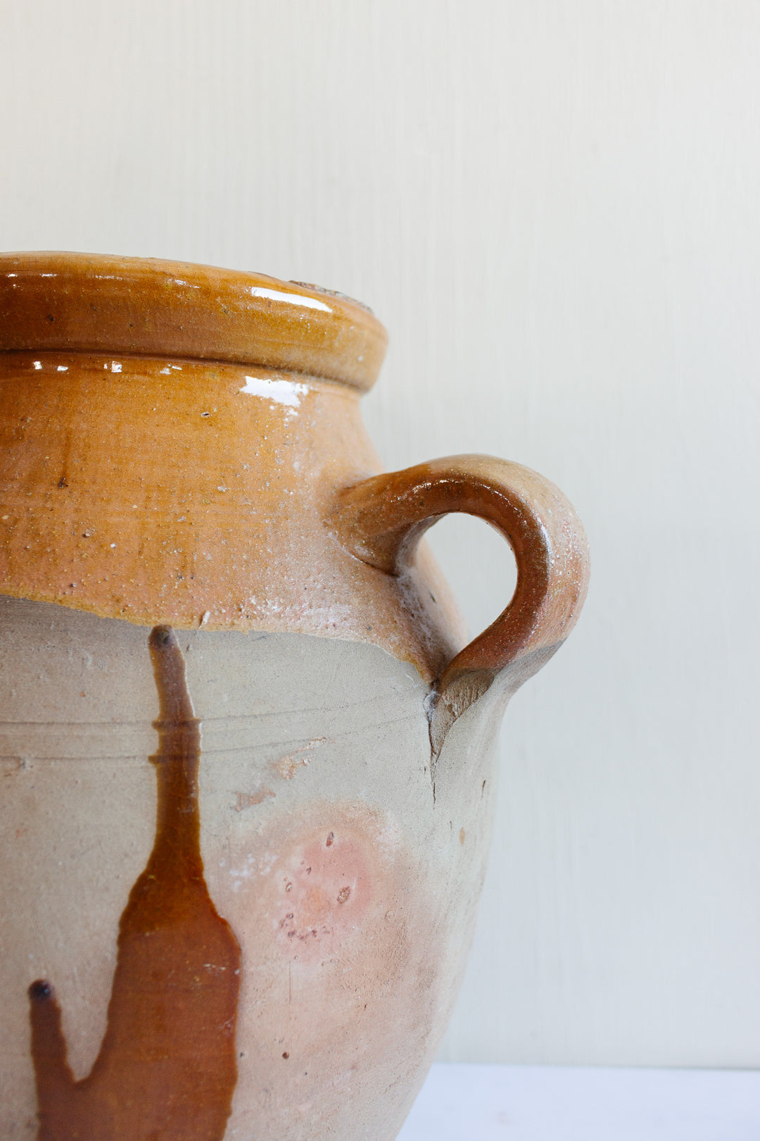 antique French provençal pottery jar