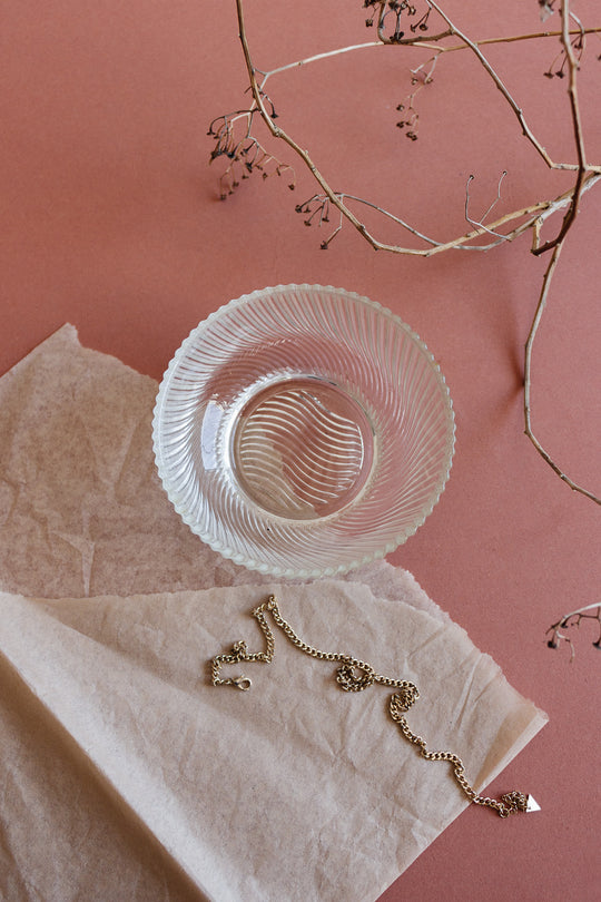 vintage french textured glass catch all