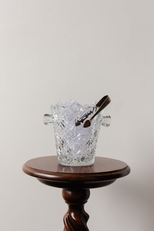vintage french cut glass ice bucket
