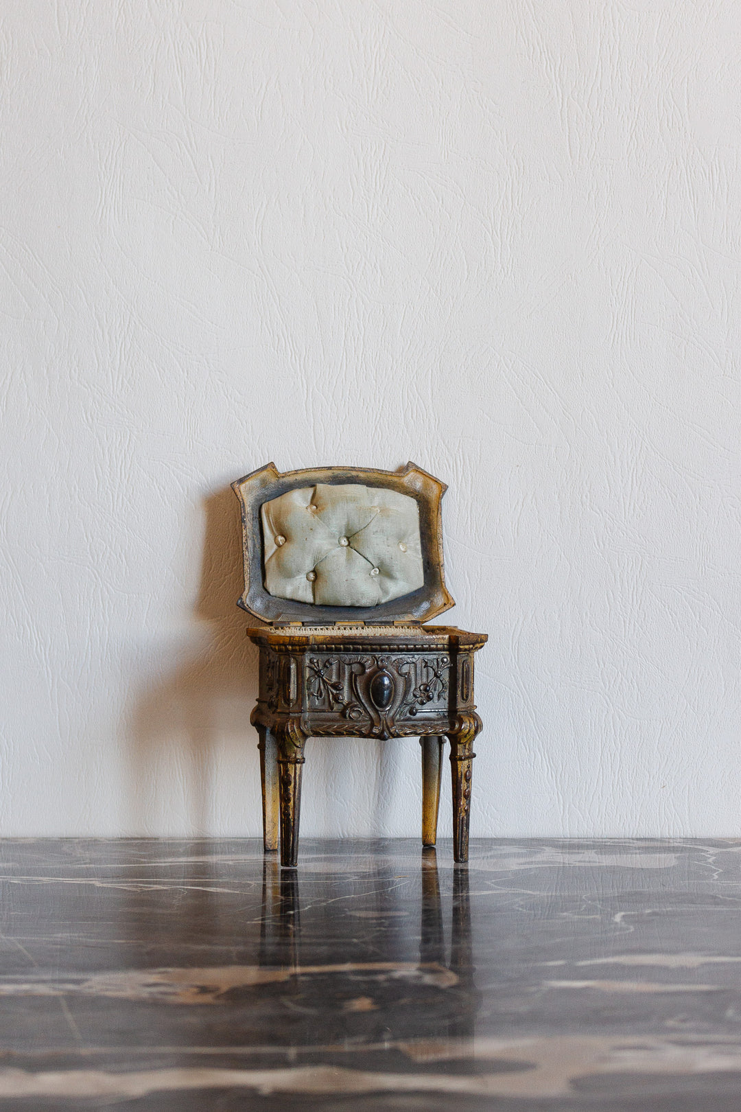 antique French Napoleon III gilt ormolu bijoux casket