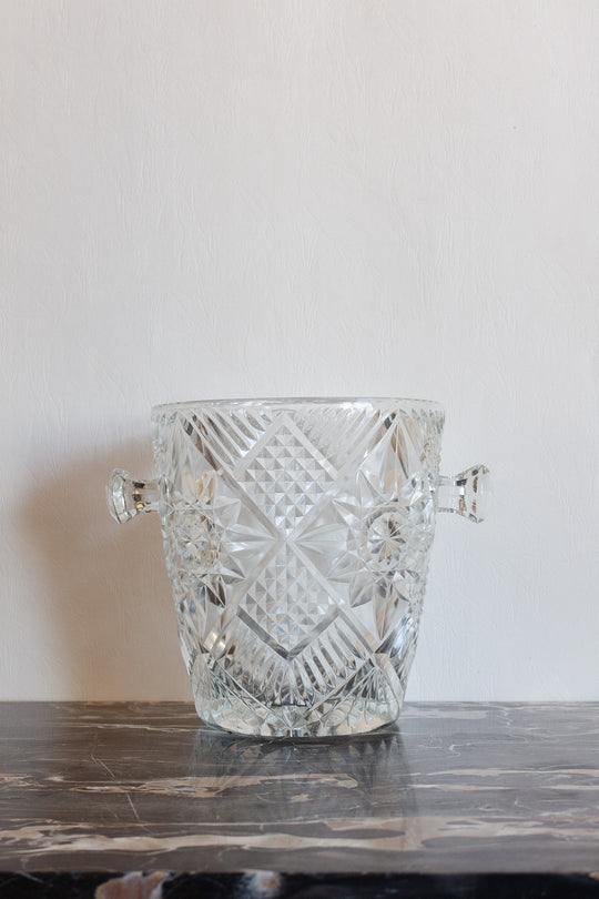 midcentury French glass champagne bucket