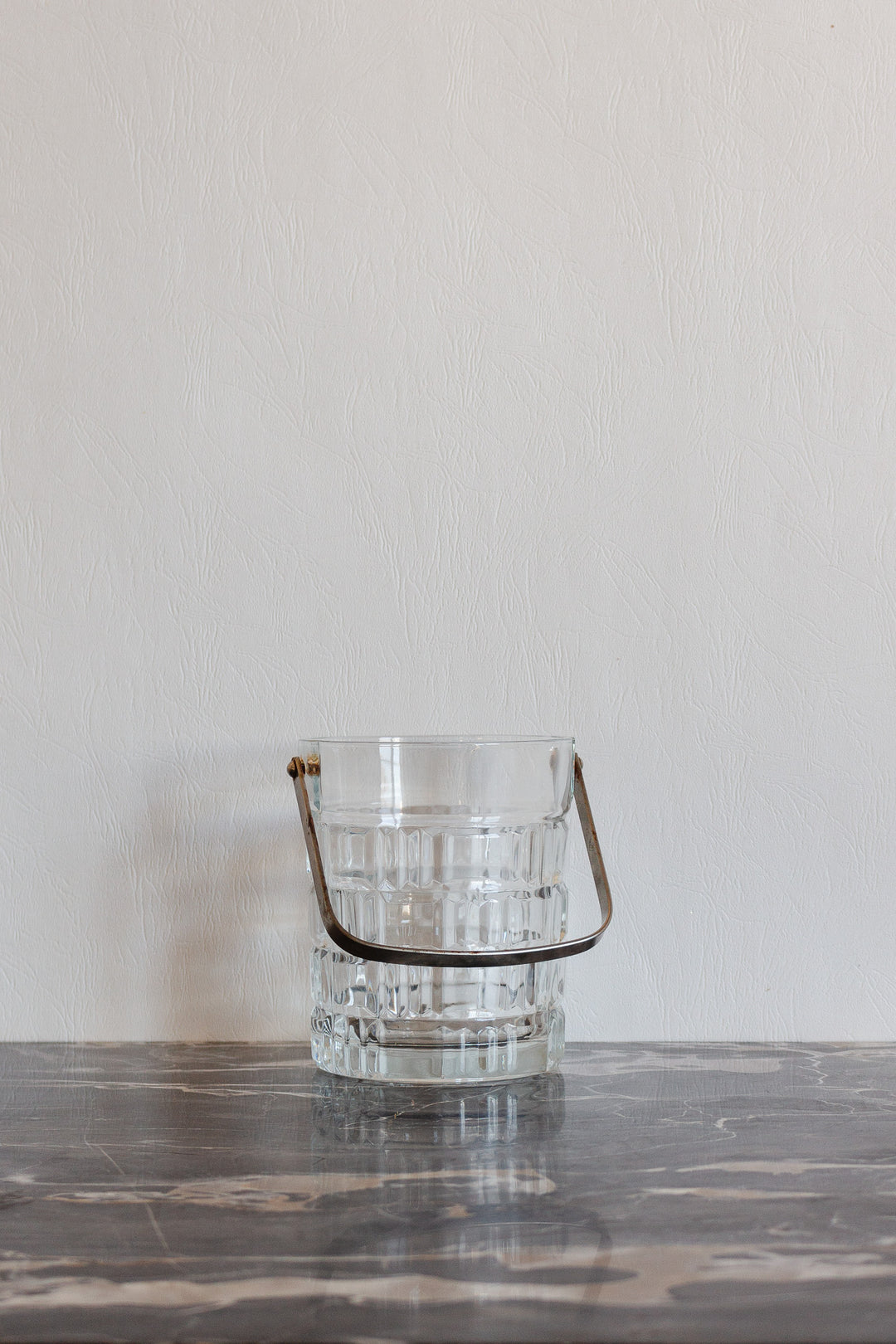 vintage french heavy cut glass ice bucket