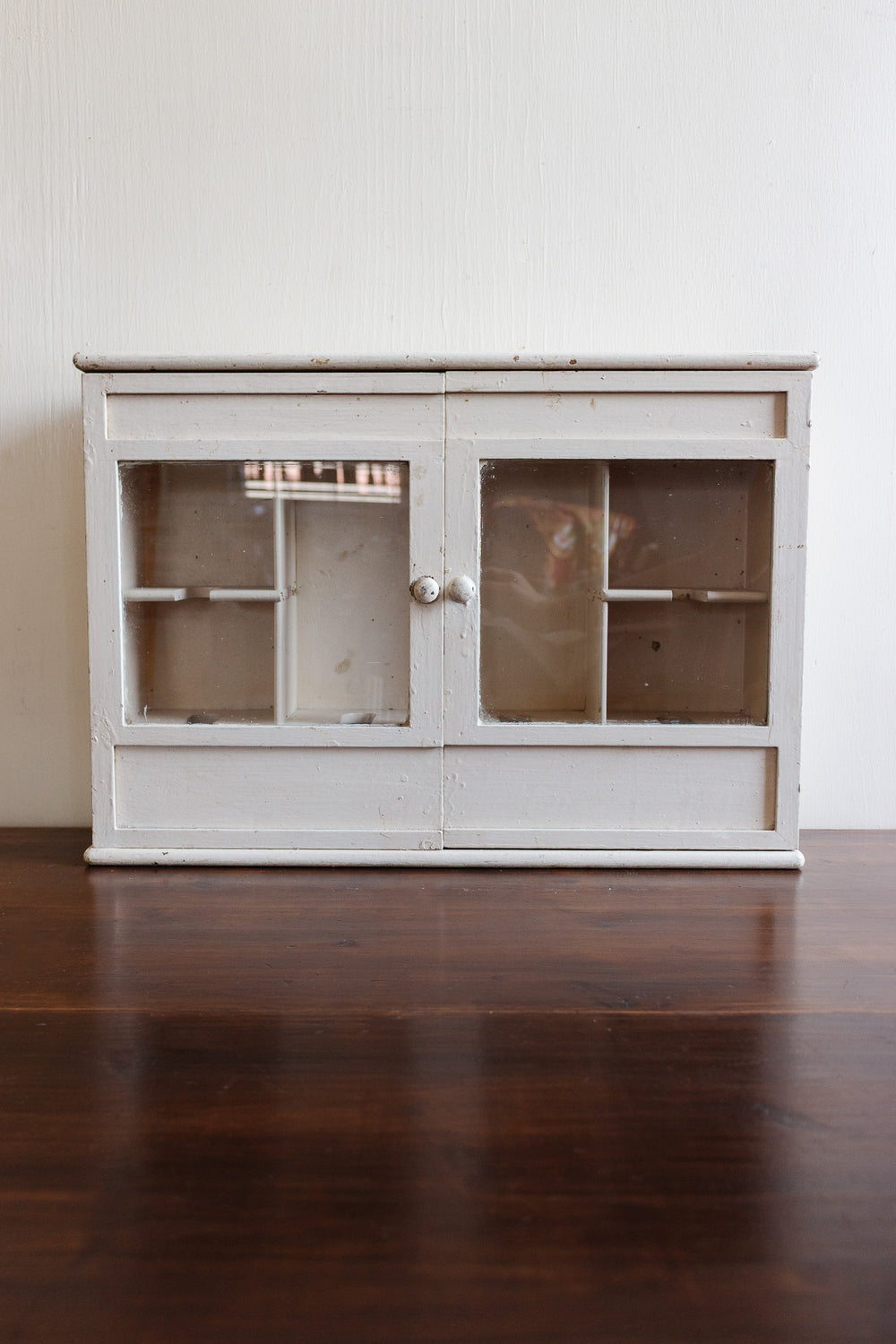 vintage french rustic stemware cabinet