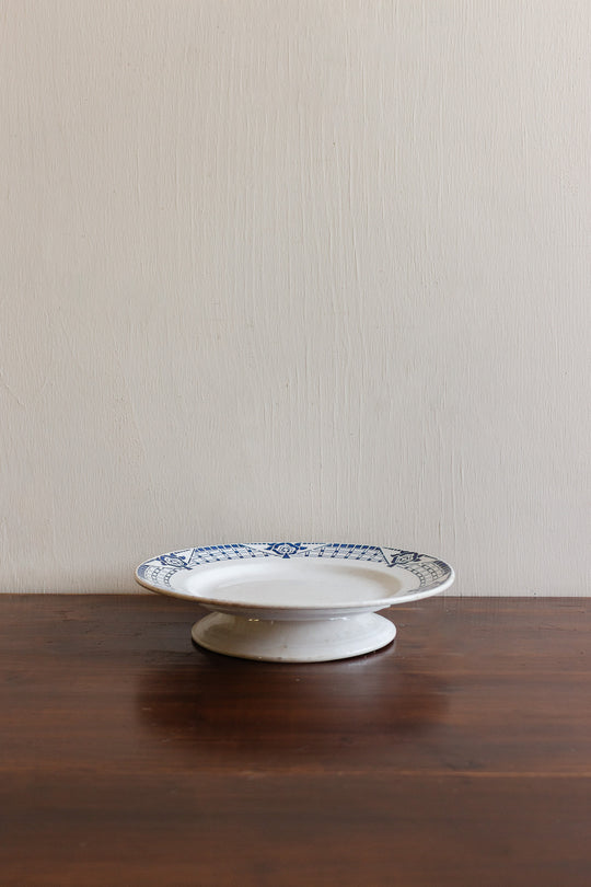 1920s Moulin des Loups faïencerie d'orchies cake plate