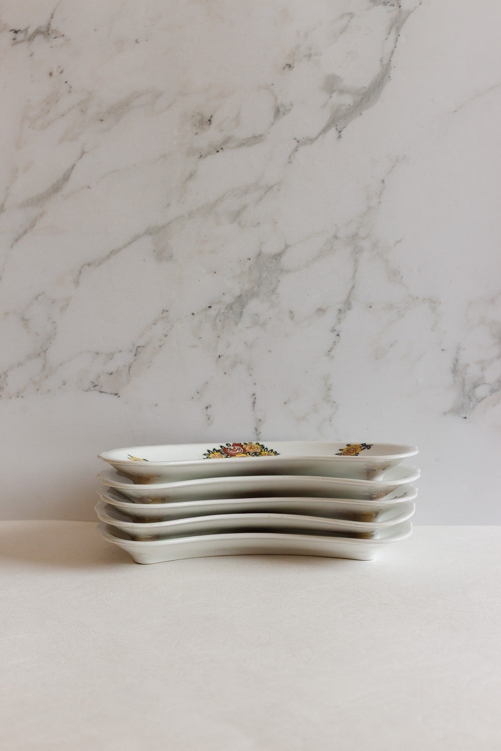 set of 5 Limoges 1950s raviers