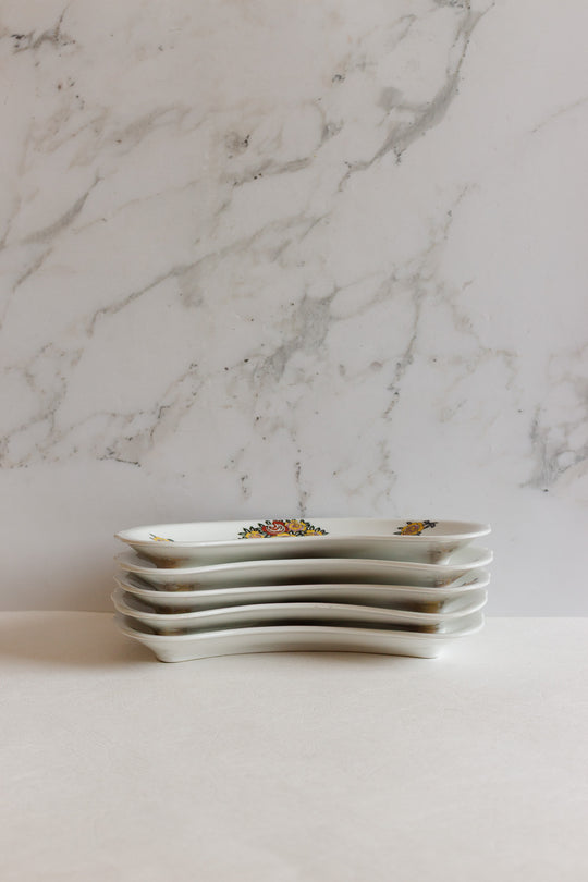 set of 5 Limoges 1950s raviers