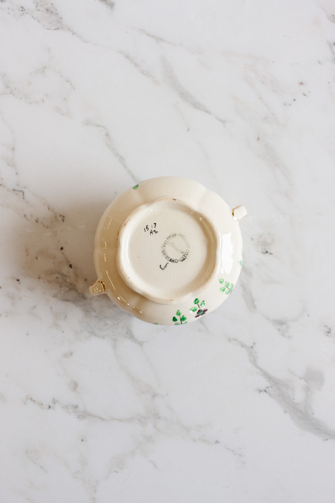 burslem pottery sugar bowl and creamer