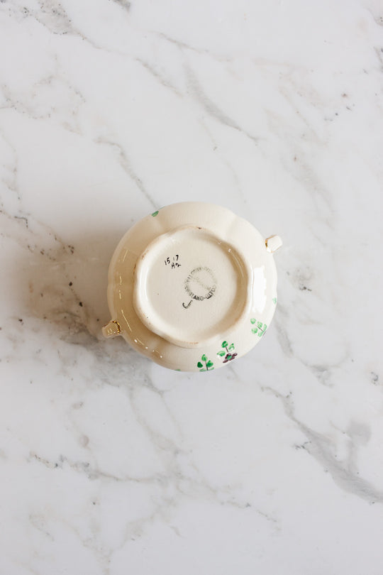 burslem pottery sugar bowl and creamer