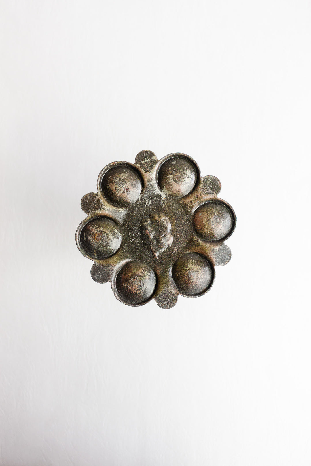 vintage french heaviliy patinated brass candlestick